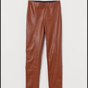 H&M caramel/light brown faux leather leggings